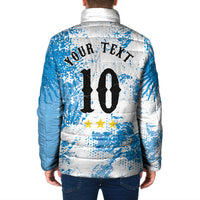 Personalized La Seleccion Argentina Soccer Padded Jacket Football Sun Of May Athletic Horse Mascot - Distressed Grunge Art