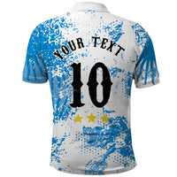 Personalized La Seleccion Argentina Soccer Polo Shirt Football Sun Of May Athletic Horse Mascot - Distressed Grunge Art