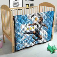 Personalized La Seleccion Argentina Soccer Quilt Football Sun Of May Athletic Horse Mascot - Distressed Grunge Art