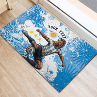 Personalized La Seleccion Argentina Soccer Rubber Doormat Football Sun Of May Athletic Horse Mascot - Distressed Grunge Art