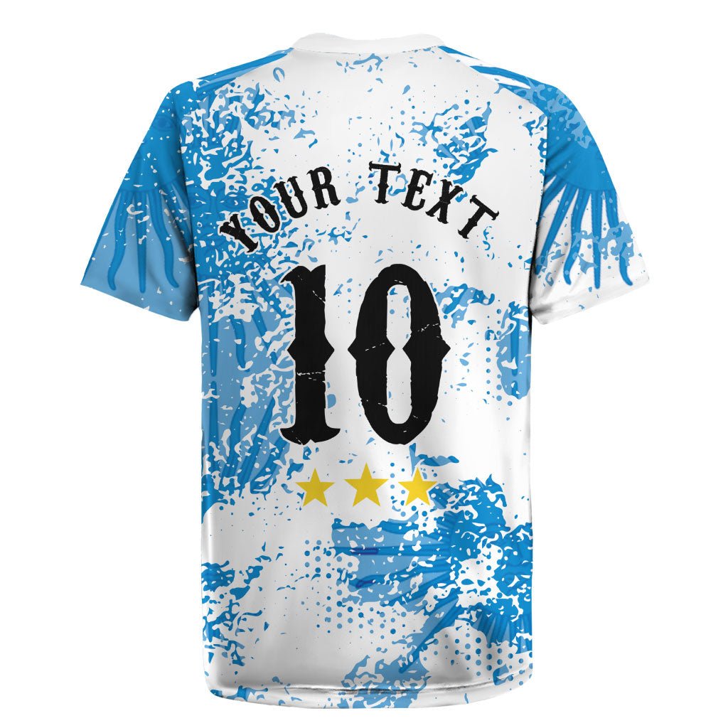 Personalized La Seleccion Argentina Soccer Rugby Jersey Football Sun Of May Athletic Horse Mascot - Distressed Grunge Art