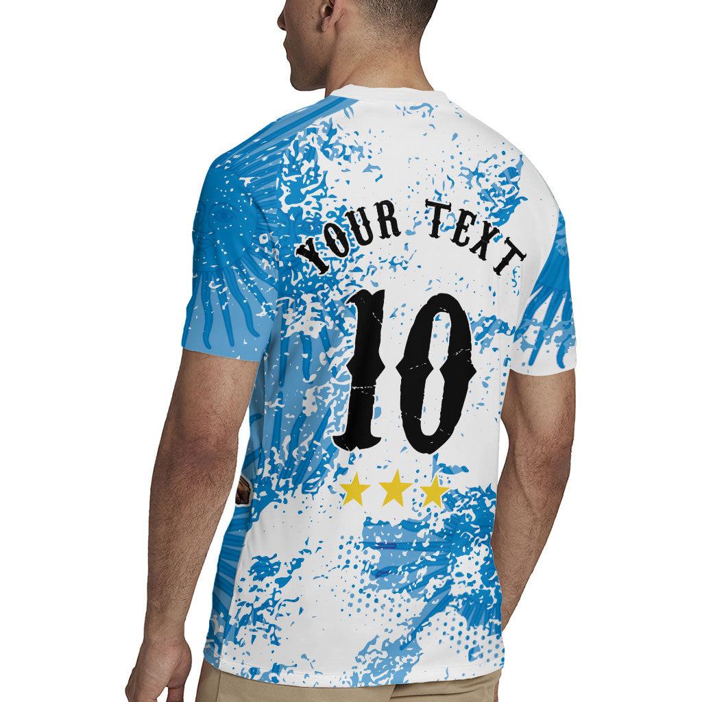Personalized La Seleccion Argentina Soccer Rugby Jersey Football Sun Of May Athletic Horse Mascot - Distressed Grunge Art