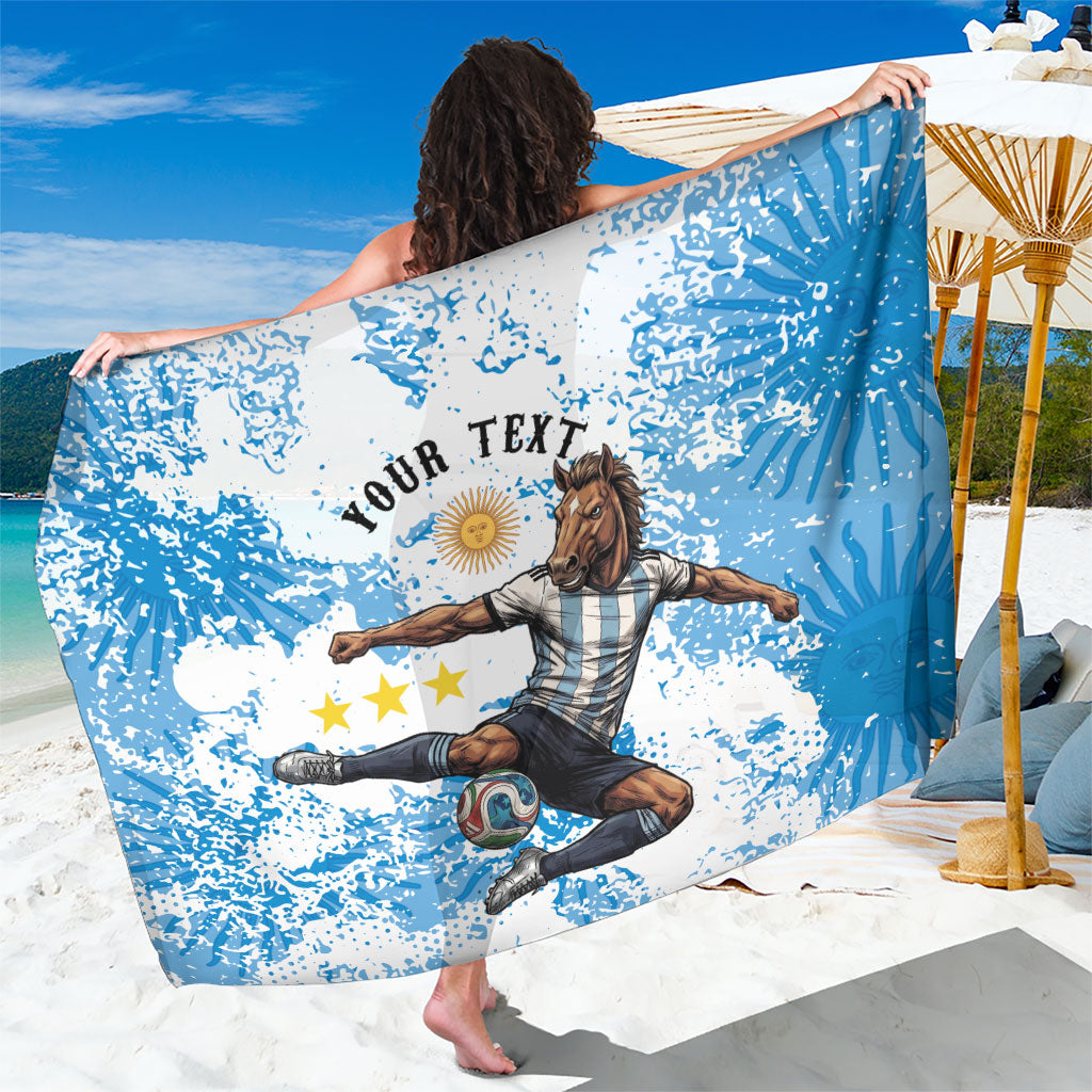 Personalized La Seleccion Argentina Soccer Sarong Football Sun Of May Athletic Horse Mascot - Distressed Grunge Art