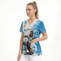 Personalized La Seleccion Argentina Soccer Scrub Top Football Sun Of May Athletic Horse Mascot - Distressed Grunge Art