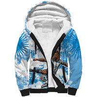Personalized La Seleccion Argentina Soccer Sherpa Hoodie Football Sun Of May Athletic Horse Mascot - Distressed Grunge Art