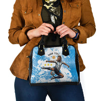 Personalized La Seleccion Argentina Soccer Shoulder Handbag Football Sun Of May Athletic Horse Mascot - Distressed Grunge Art