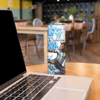 Personalized La Seleccion Argentina Soccer Skinny Tumbler Football Sun Of May Athletic Horse Mascot - Distressed Grunge Art