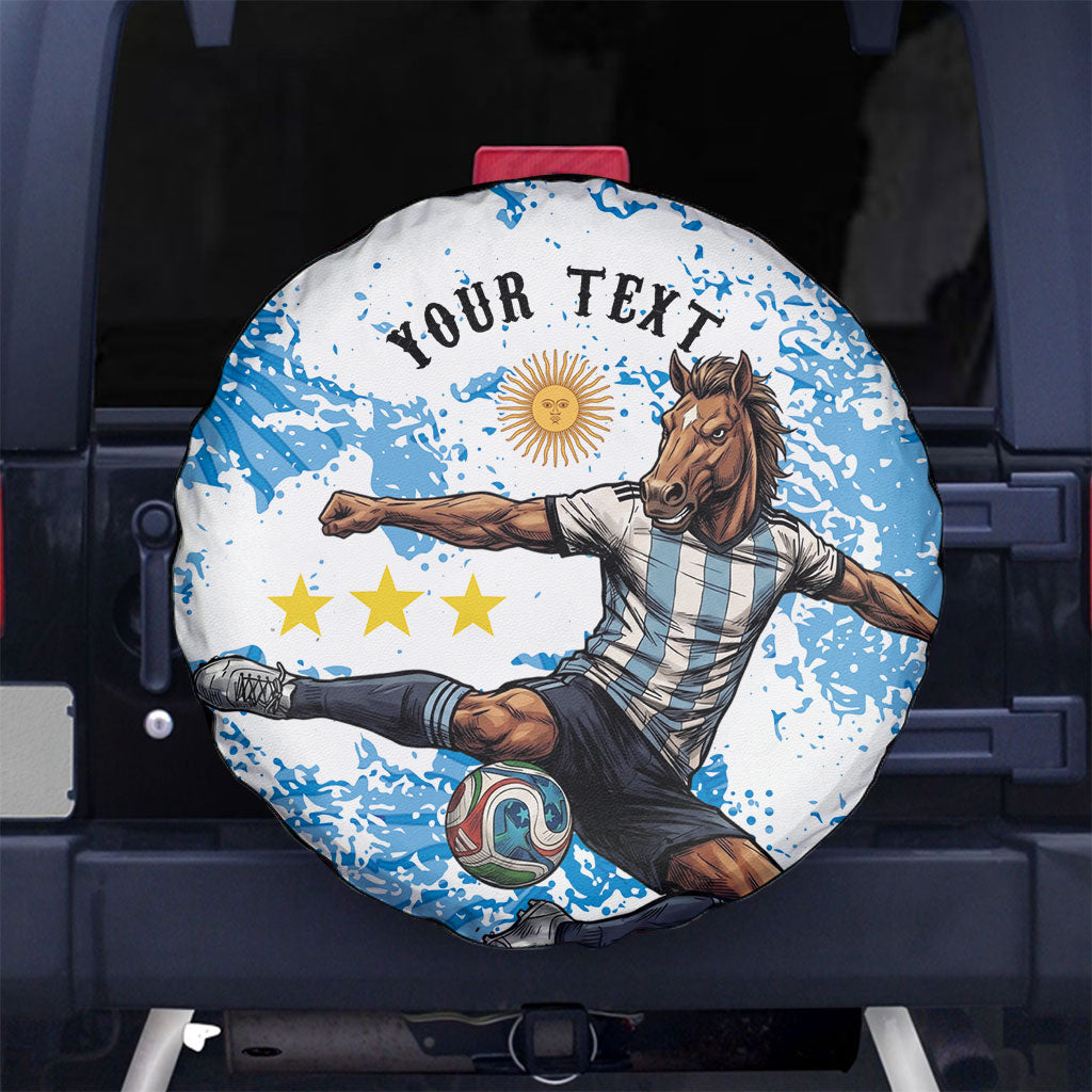 Personalized La Seleccion Argentina Soccer Spare Tire Cover Football Sun Of May Athletic Horse Mascot - Distressed Grunge Art