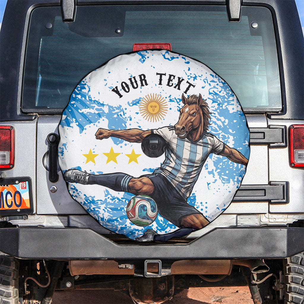 Personalized La Seleccion Argentina Soccer Spare Tire Cover Football Sun Of May Athletic Horse Mascot - Distressed Grunge Art