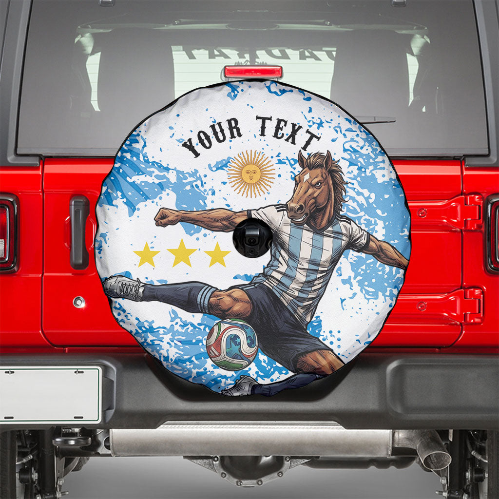 Personalized La Seleccion Argentina Soccer Spare Tire Cover Football Sun Of May Athletic Horse Mascot - Distressed Grunge Art