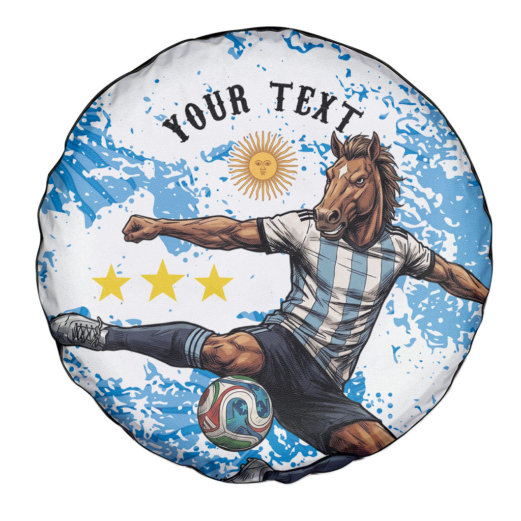 Personalized La Seleccion Argentina Soccer Spare Tire Cover Football Sun Of May Athletic Horse Mascot - Distressed Grunge Art