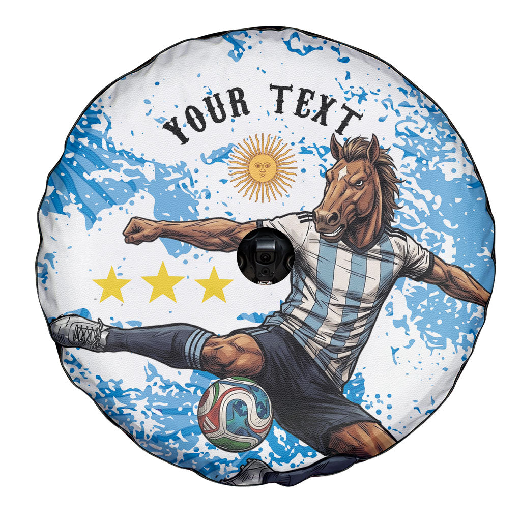 Personalized La Seleccion Argentina Soccer Spare Tire Cover Football Sun Of May Athletic Horse Mascot - Distressed Grunge Art