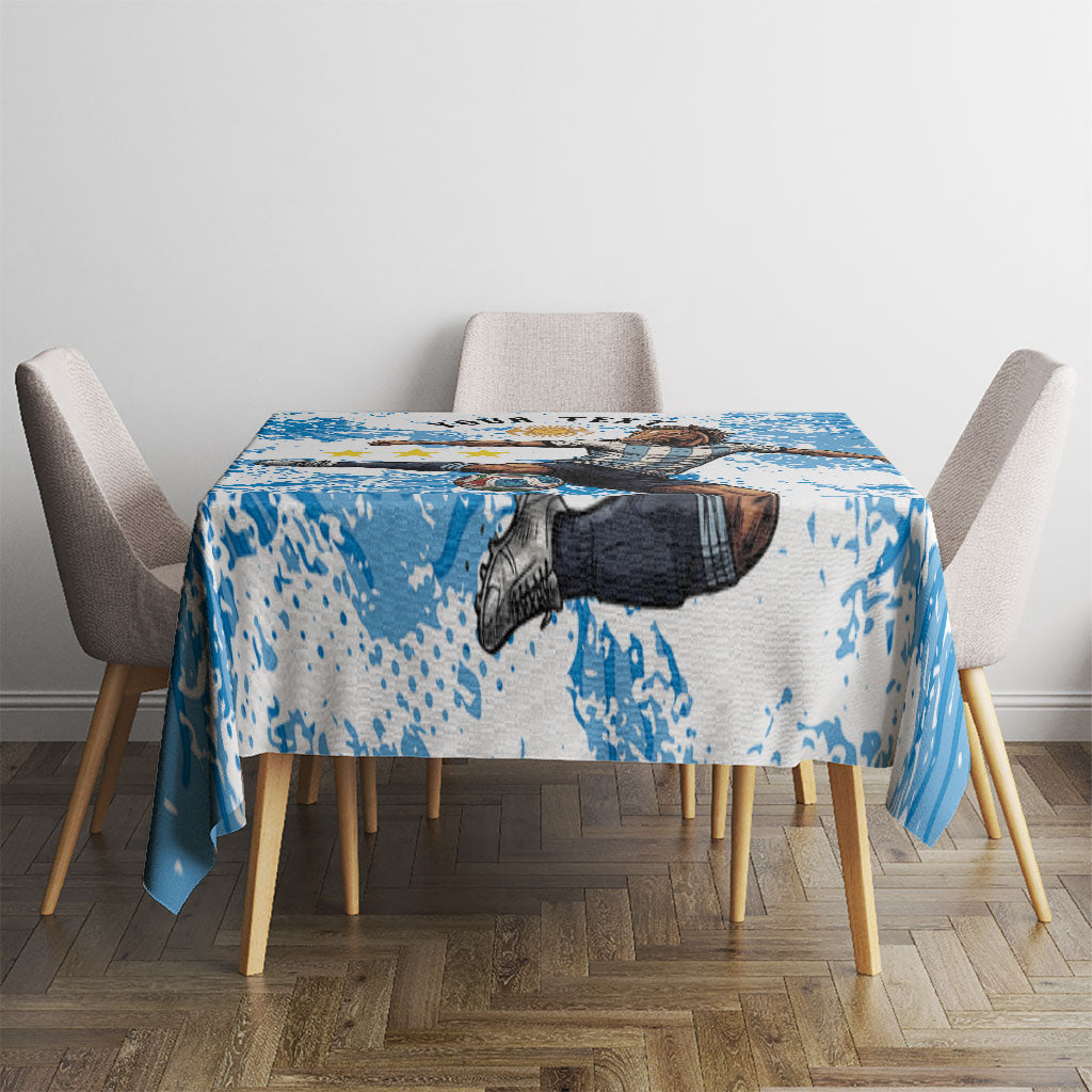 Personalized La Seleccion Argentina Soccer Tablecloth Football Sun Of May Athletic Horse Mascot - Distressed Grunge Art
