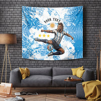 Personalized La Seleccion Argentina Soccer Tapestry Football Sun Of May Athletic Horse Mascot - Distressed Grunge Art