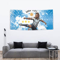 Personalized La Seleccion Argentina Soccer Tapestry Football Sun Of May Athletic Horse Mascot - Distressed Grunge Art