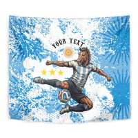 Personalized La Seleccion Argentina Soccer Tapestry Football Sun Of May Athletic Horse Mascot - Distressed Grunge Art