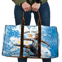 Personalized La Seleccion Argentina Soccer Travel Bag Football Sun Of May Athletic Horse Mascot - Distressed Grunge Art