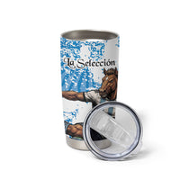 Personalized La Seleccion Argentina Soccer Tumbler Cup Football Sun Of May Athletic Horse Mascot - Distressed Grunge Art