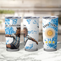 Personalized La Seleccion Argentina Soccer Tumbler Cup Football Sun Of May Athletic Horse Mascot - Distressed Grunge Art