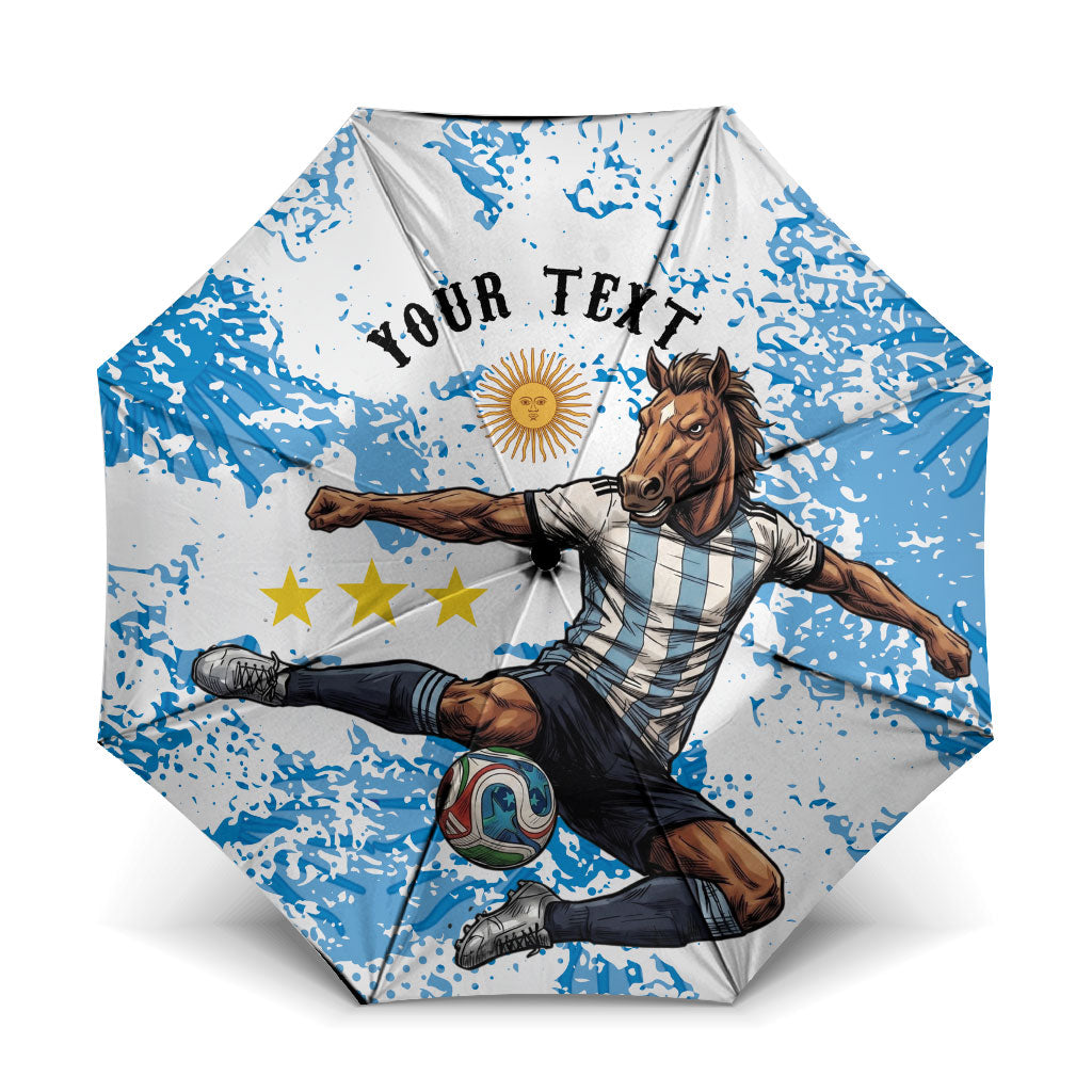 Personalized La Seleccion Argentina Soccer Umbrella Football Sun Of May Athletic Horse Mascot - Distressed Grunge Art