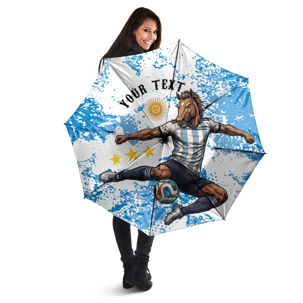 Personalized La Seleccion Argentina Soccer Umbrella Football Sun Of May Athletic Horse Mascot - Distressed Grunge Art