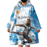 Personalized La Seleccion Argentina Soccer Wearable Blanket Hoodie Football Sun Of May Athletic Horse Mascot - Distressed Grunge Art