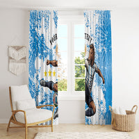 Personalized La Seleccion Argentina Soccer Window Curtain Football Sun Of May Athletic Horse Mascot - Distressed Grunge Art