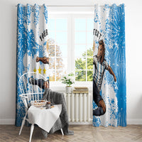 Personalized La Seleccion Argentina Soccer Window Curtain Football Sun Of May Athletic Horse Mascot - Distressed Grunge Art