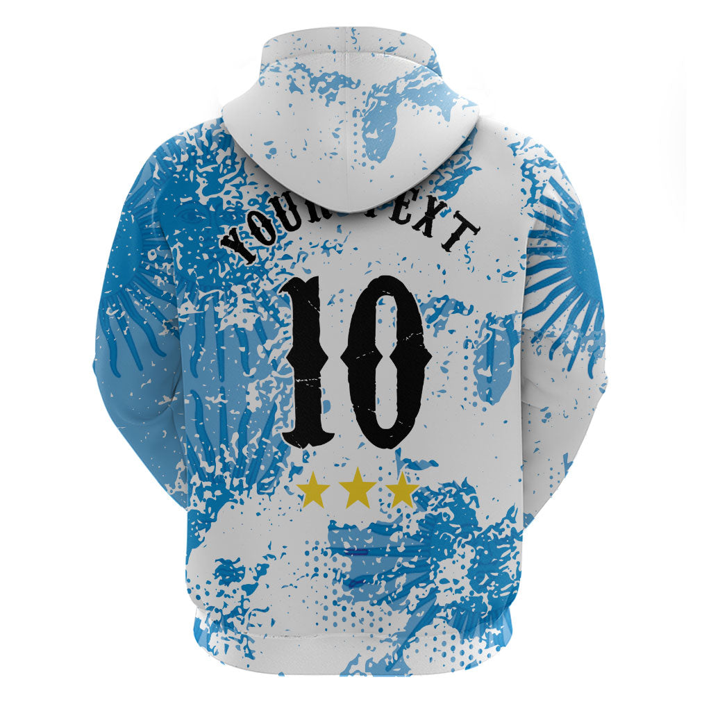 Personalized La Seleccion Argentina Soccer Zip Hoodie Football Sun Of May Athletic Horse Mascot - Distressed Grunge Art