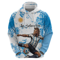 Personalized La Seleccion Argentina Soccer Zip Hoodie Football Sun Of May Athletic Horse Mascot - Distressed Grunge Art
