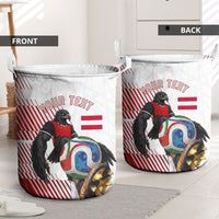 Personalized Austria Football Laundry Basket Unsere Burschen Striped Graphic With Action Player