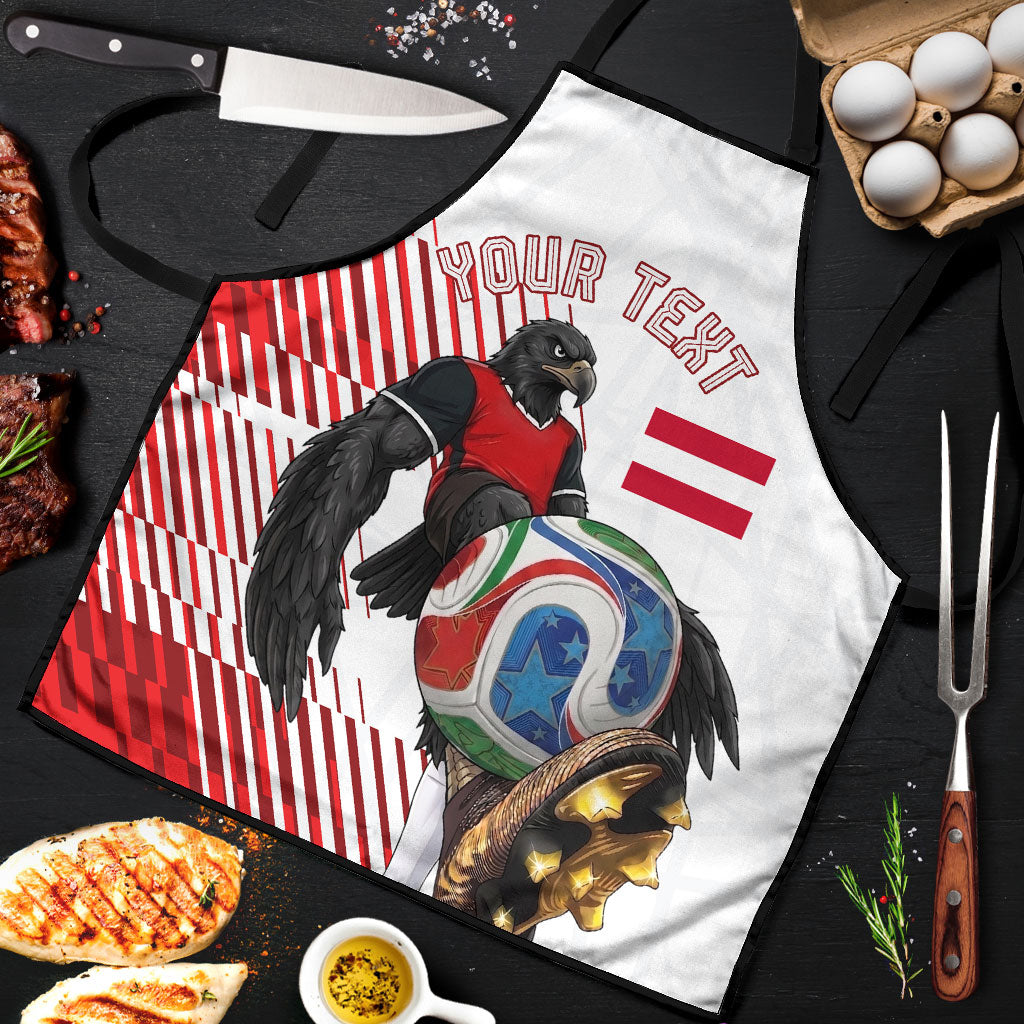 Personalized Austria Football Apron Unsere Burschen Striped Graphic With Action Player