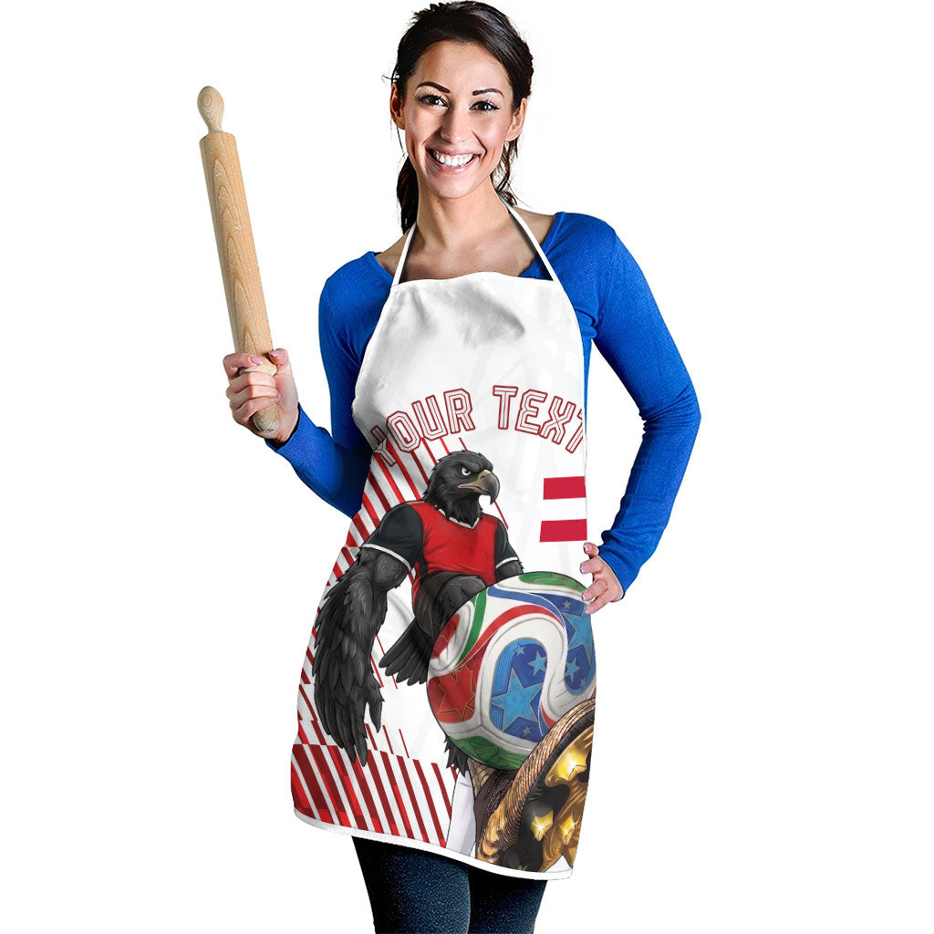 Personalized Austria Football Apron Unsere Burschen Striped Graphic With Action Player