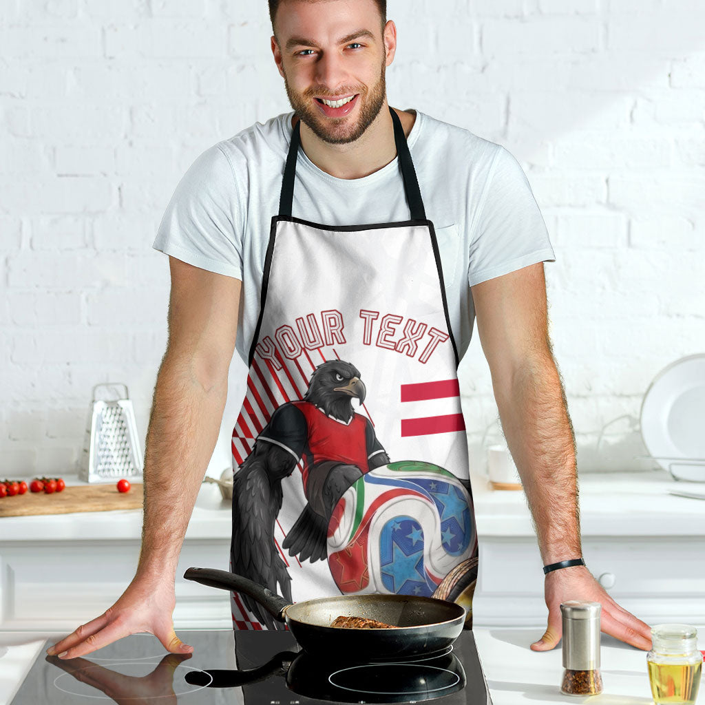 Personalized Austria Football Apron Unsere Burschen Striped Graphic With Action Player