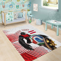 Personalized Austria Football Area Rug Unsere Burschen Striped Graphic With Action Player