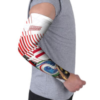 Personalized Austria Football Arm Sleeves Unsere Burschen Striped Graphic With Action Player
