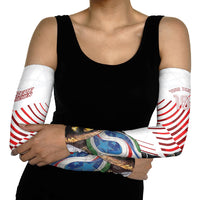 Personalized Austria Football Arm Sleeves Unsere Burschen Striped Graphic With Action Player