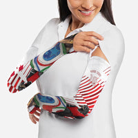 Personalized Austria Football Arm Sleeves Unsere Burschen Striped Graphic With Action Player