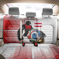 Personalized Austria Football Back Car Seat Cover Unsere Burschen Striped Graphic With Action Player