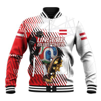 Personalized Austria Football Baseball Jacket Unsere Burschen Striped Graphic With Action Player