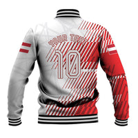 Personalized Austria Football Baseball Jacket Unsere Burschen Striped Graphic With Action Player