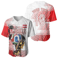 Personalized Austria Football Baseball Jersey Unsere Burschen Striped Graphic With Action Player