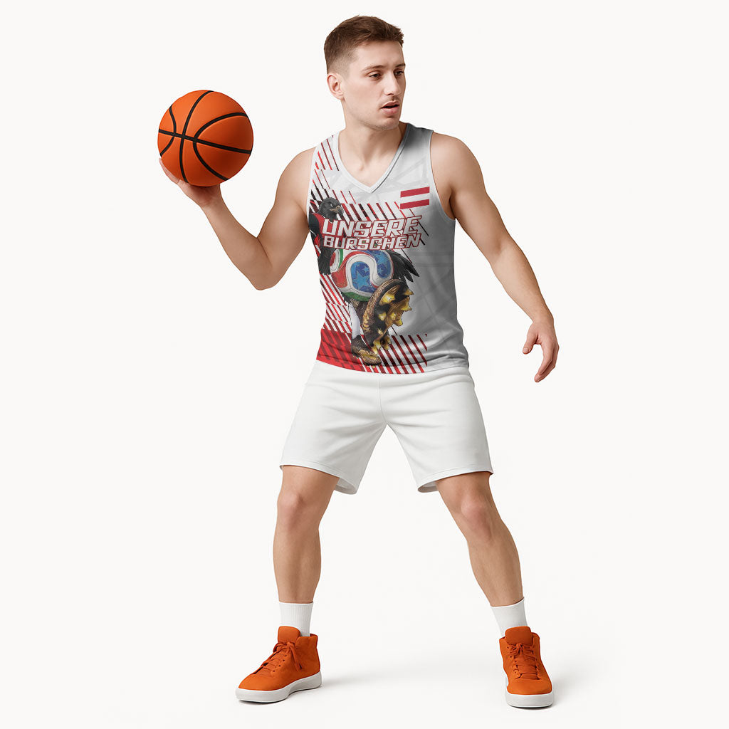 Personalized Austria Football Basketball Jersey Unsere Burschen Striped Graphic With Action Player