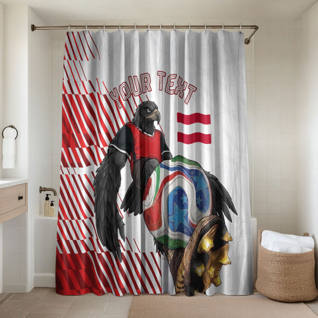 Personalized Austria Football Bathroom Set Unsere Burschen Striped Graphic With Action Player