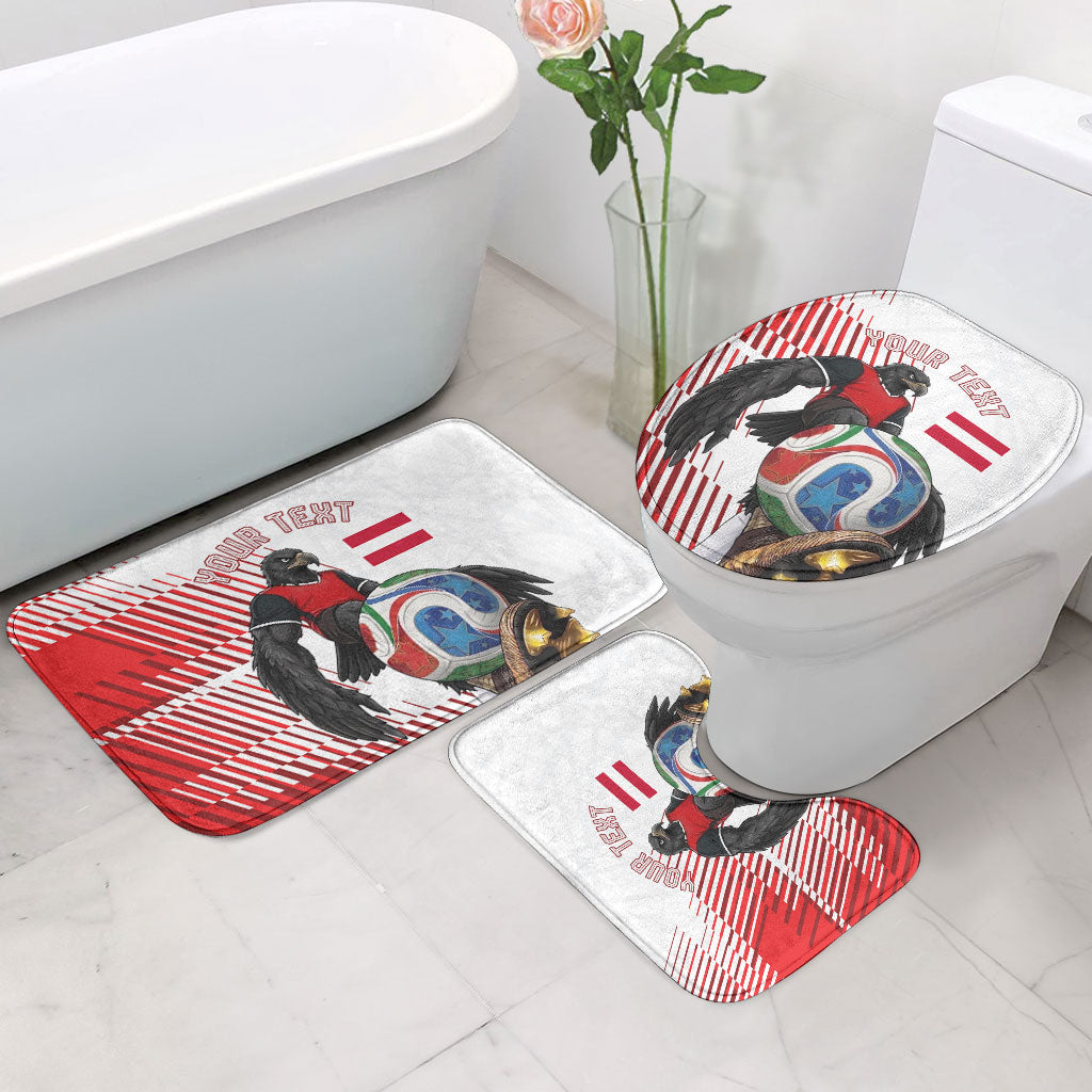 Personalized Austria Football Bathroom Set Unsere Burschen Striped Graphic With Action Player