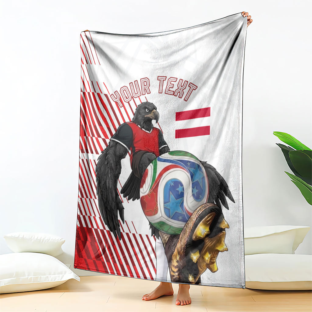 Personalized Austria Football Blanket Unsere Burschen Striped Graphic With Action Player