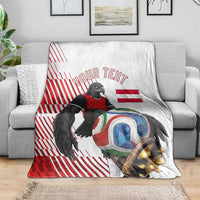 Personalized Austria Football Blanket Unsere Burschen Striped Graphic With Action Player