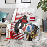 Personalized Austria Football Blanket Unsere Burschen Striped Graphic With Action Player
