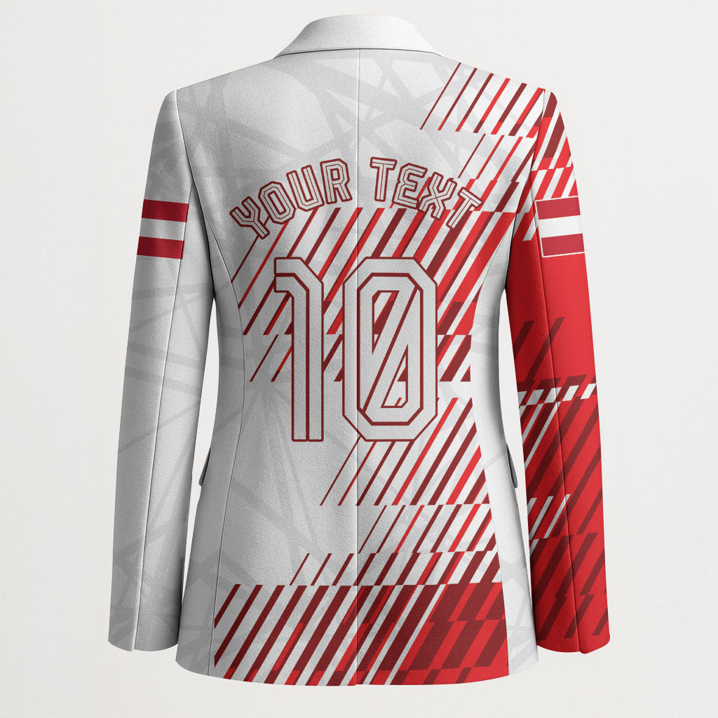 Personalized Austria Football Blazer Unsere Burschen Striped Graphic With Action Player