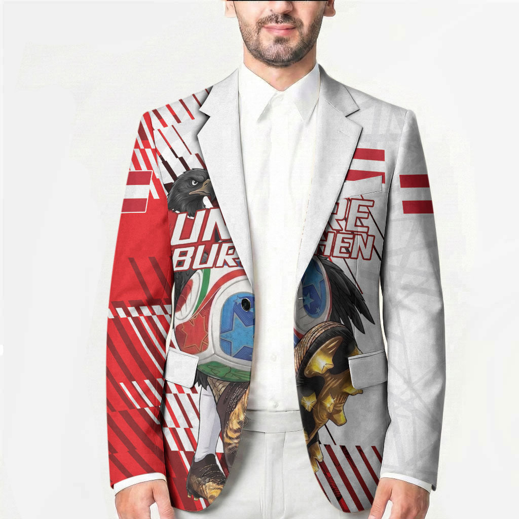 Personalized Austria Football Blazer Unsere Burschen Striped Graphic With Action Player